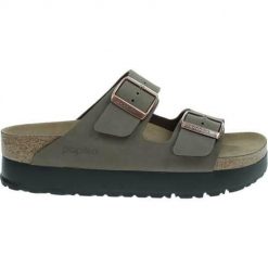 Klapki damskie Birkenstock Papillio Arizona Flex Platform. Zielone klapki damskie Birkenstock, bez wzorów, z gumy, bez obcasa. Za 332.10 zł.