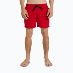 Szorty kąpielowe męskie Quiksilver Everyday Solid Volley 15". Czerwone krótkie spodenki sportowe męskie Quiksilver, l, bez wzorów, z materiału, do pływania. Za 139.99 zł.