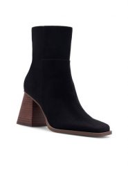 Nine West Botki KASIM ZR117-2 Czarny. Czarne botki damskie Nine West, z materiału, bez obcasa, na słupku, bez zapięcia. Za 195.99 zł.