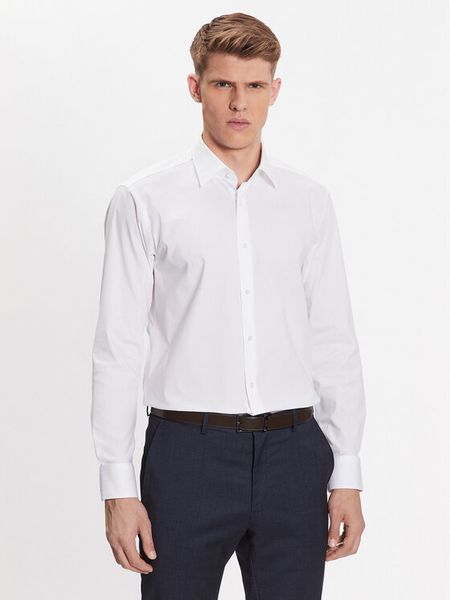 Boss Koszula 50473265 Biały Regular Fit. Białe koszule męskie Boss, m, bez wzorów, z bawełny, biznesowe, bez kołnierzyka, bez ramiączek. Za 229.99 zł.
