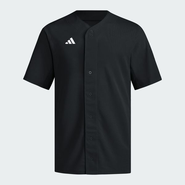 Koszulka Impact Full Button. Czarne koszulki sportowe męskie Adidas, m, bez wzorów, z materiału, bez kołnierzyka, bez ramiączek, na fitness i siłownię. Za 239.00 zł.