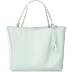 Skórzana torebka w kolorze błękitnym - 45 x 40 x 18 cm. Torebki shopper damskie Stylowe torebki, ze skóry. W wyprzedaży za 300.95 zł.
