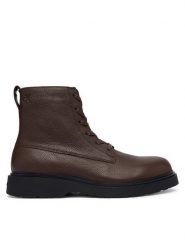Calvin Klein Trzewiki Combat Ess Lace Up Zip Boot Lth YM0YM01373 Brązowy. Brązowe botki męskie Calvin Klein, bez wzorów, ze skóry, bez zapięcia. Za 699.99 zł.