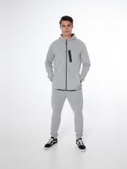 Bluza męska Protest NXGARISTOTLE full zip hoody. Szare bluzy męskie Protest, m, bez wzorów, z bawełny, z kapturem. Za 219.99 zł.