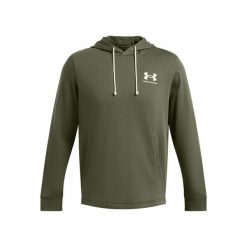 Bluza z kapturem Under Armour Rival Terry LC. Białe bluzy sportowe męskie Under Armour, bez wzorów, z kapturem, na fitness i siłownię. Za 294.50 zł.