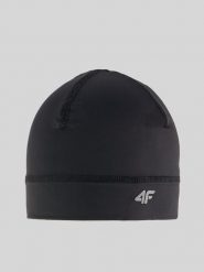4F Czapka do biegania uniseks - czarna L/XL. Czarne czapki i kapelusze męskie 4f, na zimę, bez wzorów, klasyczne. Za 69.99 zł.