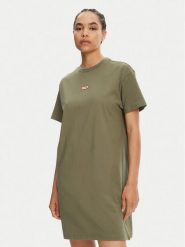 Hunter Sukienka codzienna Carron HARW0055251 Khaki Regular Fit. Brązowe sukienki damskie Hunter, na co dzień, xs, bez wzorów, z bawełny, bez kołnierzyka, bez ramiączek, proste. Za 49.99 zł.