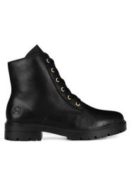 Rieker Botki Z2841-00 Czarny. Czarne botki damskie Rieker, ze skóry, bez obcasa, na płaskiej podeszwie, bez zapięcia. Za 335.00 zł.