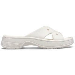 Crocs Sandały damskie Classic Cross Strap. Białe klapki damskie Crocs, bez wzorów, eleganckie, bez obcasa. Za 200.05 zł.