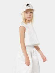 Karl Lagerfeld Kids Bluzka Z30117 S Écru Regular Fit. Bluzki dla dziewczynek Karl Lagerfeld Kids, bez wzorów, z syntetyku, bez ramiączek. Za 639.99 zł.