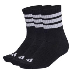 Skarpety 3 Stripes Cushioned Sportswear Mid Cut Socks 3 Pair Pack. Czarne skarpety damskie Adidas, bez wzorów. Za 59.95 zł.