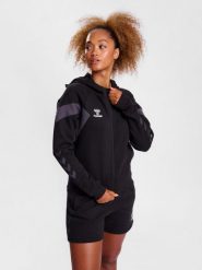 Damska bluza z kapturem na zamek błyskawiczny Hummel Travel. Czarne bluzy damskie Hummel, s, bez wzorów, z bawełny, z kapturem, na fitness i siłownię. Za 263.20 zł.