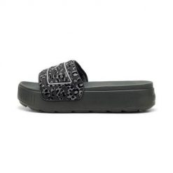 Klapki damskie Puma Karmen Slide. Klapki damskie Puma, bez wzorów, z materiału, klasyczne, bez obcasa. Za 153.99 zł.