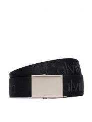 Calvin Klein Pasek Męski Logo Webbing Plaque 38Mm Fixed LV04D7075G Czarny. Czarne paski damskie Calvin Klein, bez wzorów, z materiału. Za 169.99 zł.