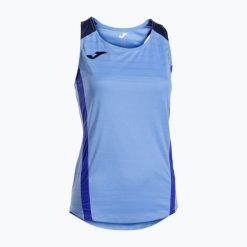 Koszulka tenisowa damska Joma Montreal. Niebieskie koszulki sportowe damskie Joma, l, bez wzorów, z materiału, bez kołnierzyka, bez ramiączek, na fitness i siłownię. Za 169.00 zł.