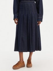 Weekend Max Mara Spódnica jeansowa Ovale 2615101071 Granatowy Regular Fit. Niebieskie spódnice damskie Weekend Max Mara, bez wzorów, z bawełny. Za 1,139.00 zł.