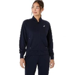 Damska bluza dresowa Asics Warm-Up. Niebieskie bluzy damskie Asics, m, bez wzorów, z dresówki, bez kaptura. Za 272.35 zł.