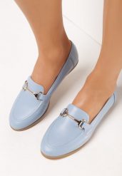Błękitne Mokasyny Cortez. Niebieskie mokasyny damskie Born2be, eleganckie. Za 79.99 zł.