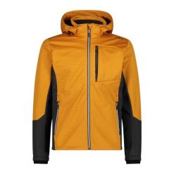 Kurtka z kapturem softshell Ripstop CMP. Brązowe kurtki sportowe męskie CMP, bez wzorów, z softshellu, trekkingowe. W wyprzedaży za 437.40 zł.
