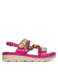 Laura Vita Sandały Dorry 18 Różowy. Czerwone sandały damskie Laura Vita, bez wzorów, ze skóry, bez obcasa, na płaskiej podeszwie, bez zapięcia. Za 389.99 zł.