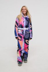Kombinezon narciarski damski Hotstepper. Brązowe spodnie snowboardowe damskie OOSC, na zimę, m, bez wzorów, z syntetyku, retro, narciarskie. Za 1,710.99 zł.