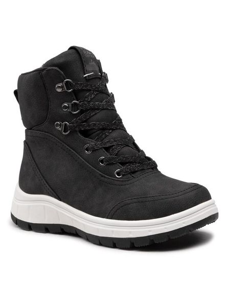 Roxy Trzewiki ARJB700703 Czarny. Czarne botki damskie Roxy, ze skóry, bez obcasa, na płaskiej podeszwie, bez zapięcia. Za 359.99 zł.