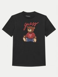 Guess T-Shirt H4BJ06 I3Z14 Czarny Regular Fit. Czarne t-shirty i topy dla dziewczynek Guess, z aplikacjami, z bawełny, bez ramiączek. Za 79.99 zł.
