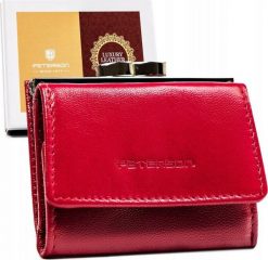 Peterson Mały, Skórzany Portfel Damski Na Zatrzask I Bigiel. Portfele damskie Peterson, bez wzorów. Za 99.85 zł.