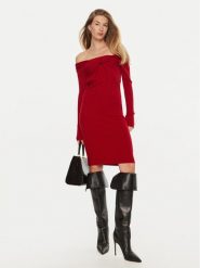 Guess Sukienka koktajlowa Milana W4BK26 Z2V42 Czerwony Slim Fit. Czerwone sukienki damskie Guess, l, z aplikacjami, z syntetyku, wizytowe, bez kołnierzyka, bez ramiączek. Za 299.99 zł.