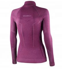 LS1609W Bluza damska z kr�tkim ekspresem EXTREME MERINO fuksjowy S. Bluzy damskie Brubeck, s, bez wzorów, bez kaptura. Za 485.99 zł.
