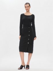 Lauren Ralph Lauren Sukienka dzianinowa 250889290004 Czarny Slim Fit. Czarne sukienki damskie Lauren Ralph Lauren, bez wzorów, z dzianiny, bez kołnierzyka, bez ramiączek. Za 469.99 zł.