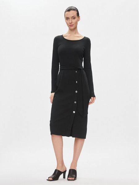 Lauren Ralph Lauren Sukienka dzianinowa 250889290004 Czarny Slim Fit. Czarne sukienki damskie Lauren Ralph Lauren, bez wzorów, z dzianiny, bez kołnierzyka, bez ramiączek. Za 469.99 zł.