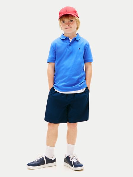 Tommy Hilfiger Polo Essential KB0KB10007 Niebieski Regular Fit. Niebieskie t-shirty dla chłopców Tommy Hilfiger, bez wzorów, z bawełny, bez ramiączek. Za 198.99 zł.