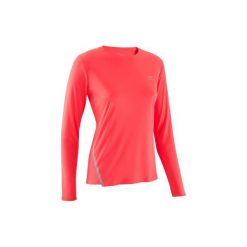 Koszulka do biegania długi rękaw RUN SUN PROTECT damska. Czarne t-shirty damskie KALENJI. Za 29.99 zł.