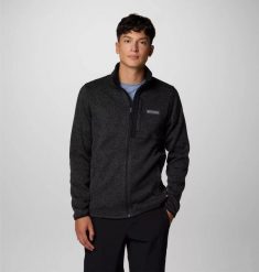 COLUMBIA Bluza męska Sweater Weather Full Zip black heather-XL. Czarne bluzy męskie Columbia, na zimę, m, bez wzorów, z materiału, bez kaptura. Za 411.99 zł.