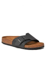 Birkenstock Klapki Catalina 1026473 Czarny. Czarne klapki damskie Birkenstock, bez wzorów, ze skóry, bez obcasa. Za 359.99 zł.