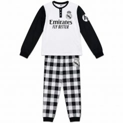 Real Madryt piżama męska czarno-biała. Białe piżamy męskie Real Madrid, m, bez wzorów, z bawełny, bez ramiączek, długie. Za 149.00 zł.