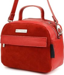 Beltimore Czerwona torebka damska skórzana kuferek 2komory Beltimore S80. Czerwone torebki do ręki damskie Beltimore, bez wzorów, bez dodatków. Za 252.99 zł.