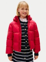 Tommy Hilfiger Kurtka zimowa KG0KG08759 D Czerwony Regular Fit. Czerwone buty zimowe dziewczęce Tommy Hilfiger, na zimę, bez wzorów, z syntetyku, bez kaptura. Za 849.99 zł.