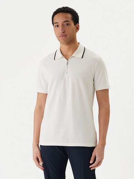 Calvin Klein Polo LV04LF214G Écru Regular Fit. Białe koszulki polo męskie Calvin Klein, m, bez wzorów, z bawełny, bez ramiączek. Za 240.99 zł.