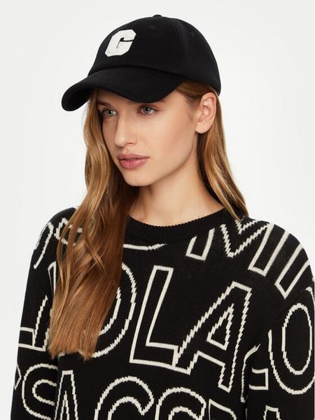 Guess Czapka z daszkiem AW5258 COT01 Czarny. Czarne czapki i kapelusze damskie Guess, z aplikacjami, z materiału. Za 129.99 zł.