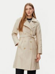 Morgan Trencz 251-GSELAM Beżowy Regular Fit. Brązowe płaszcze damskie Morgan, bez wzorów, z bawełny, bez kaptura. Za 359.99 zł.