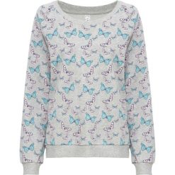 Bluza z nadrukiem w motyle bonprix jasnoszary melanż z nadrukiem. Bluzy damskie bonprix. Za 59.99 zł.