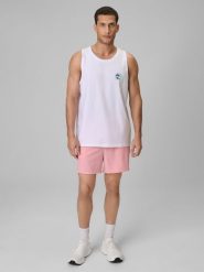 4F Spodenki plażowe boardshorty męskie - różowe M. Czerwone kąpielówki męskie 4f, m, bez wzorów, z materiału, do pływania. Za 79.99 zł.