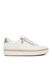 Rieker Tenisówki M2940-80 Biały. Białe trampki i tenisówki damskie Rieker, bez wzorów, z materiału, bez zapięcia. Za 359.99 zł.