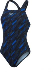 Strój pływacki jednoczęściowy damski Speedo HyperBoom Allover Medalist. Czarne kostiumy jednoczęściowe damskie Speedo, bez wzorów, z materiału, klasyczne, do pływania. Za 189.99 zł.