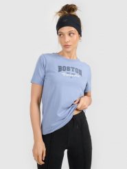 4F T-shirt regular z nadrukiem damski - niebieski XXL. Niebieskie t-shirty damskie 4f, l, bez wzorów, z bawełny, bez kołnierzyka. W wyprzedaży za 19.99 zł.