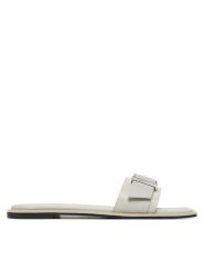 Calvin Klein Klapki Flat Slide W/Buckle - Lth HW0HW02490 Szary. Szare klapki damskie Calvin Klein, bez wzorów, ze skóry, bez obcasa. Za 309.99 zł.