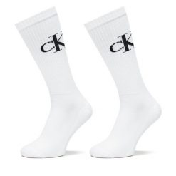Skarpety długie Calvin Klein Jeans. Białe skarpety męskie Calvin Klein Jeans, bez wzorów, z jeansu. Za 69.99 zł.
