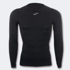 Joma Classic Black Sports Shirt S-M: Oddychająca i szybko suszająca. Czarne bluzki z długim rękawem męskie Joma, m, bez wzorów, bez kołnierzyka, bez ramiączek, do piłki nożnej. Za 171.99 zł.
